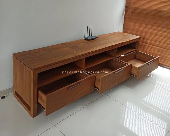 bufet tv kayu jati minimalis 2