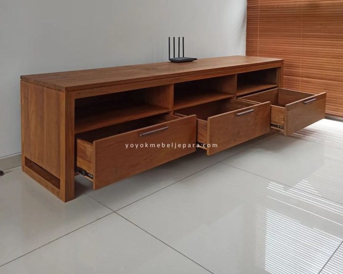 bufet tv kayu jati minimalis 3