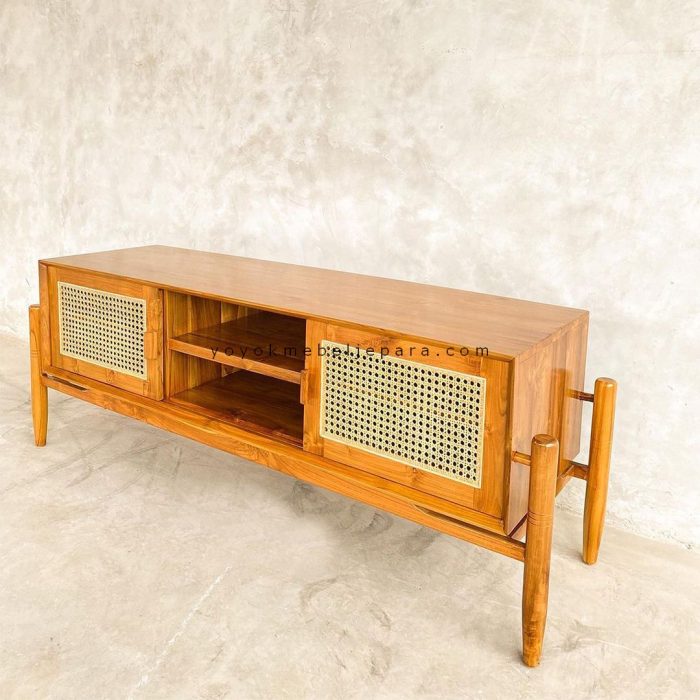 bufet tv minimalis kayu 3