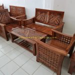 set meja kursi tamu kayu jati