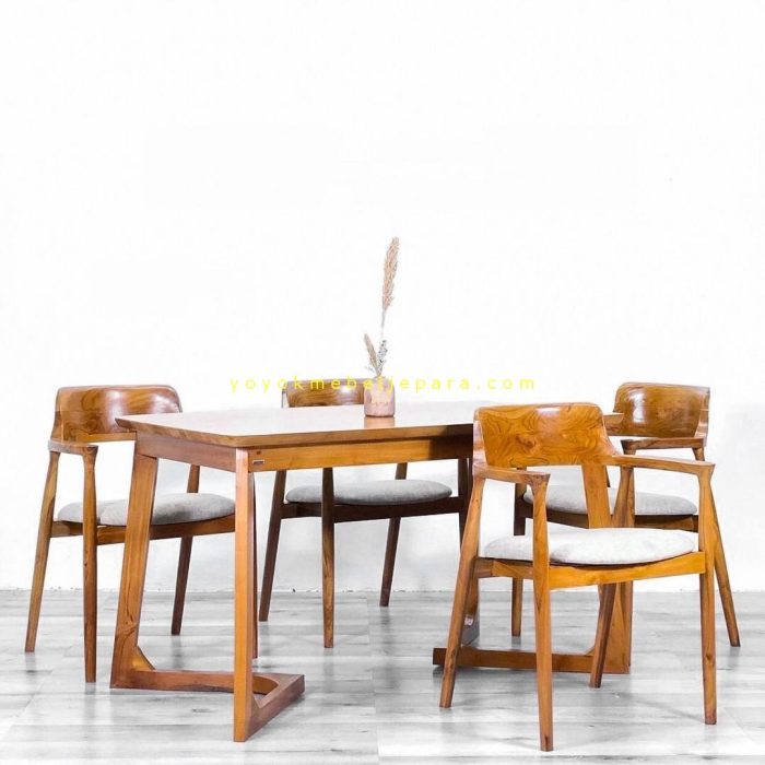 meja makan minimalis modern 4 kursi