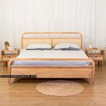 1 Set Tempat Tidur Minimalis Laci, 2 Nakas Kayu Jati Kombinasi Rotan YMJ-TTD 36