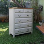 Bufet Jepara Model Minimalis Custom White Duco Kombinasi Natural YMJ-BFT 32