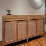 Buffet Minimalis Kayu Jati Kombinasi Rotan YMJ-BFT 40
