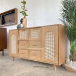 Buffet Retro Minimalis Kayu Jati Kombinasi Rotan YMJ-BFT 34 - Image 3