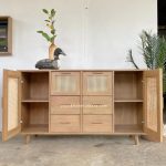 Buffet Retro Minimalis Kayu Jati Kombinasi Rotan YMJ-BFT 34 - Image 2