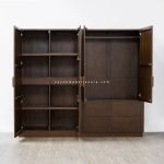 Harga Lemari Pakaian Minimalis Custom Design Kayu Jati Pintu 4 & 4 Laci Besar YMJ-LMP 25 - Image 2