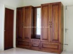 Harga Lemari Pakaian Minimalis Custom Design Kayu Jati Pintu 4 Plus Kaca YMJ-LMP 21 - Image 3
