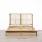 Harga Tempat Tidur Bahan Kayu Jati Kombinasi Rotan YMJ-TTD 32