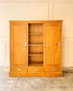 Lemari Pakaian Minimalis Kayu Jati 3 Pintu Sliding YMJ-LMP 24 - Image 3