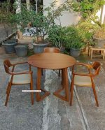 Meja Makan Bundar Minimalis Jati Jepara Set YMJ-SKM 88