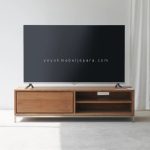 Bufet Meja TV Model Minimalis Kayu Jati Kombinasi Stainless Steel YMJ-BFTV 47