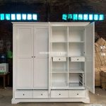 Furniture Asal Jepara Model Almari Baju Minimalis Finishing Duco 4 Pintu YMJ-LMP 29