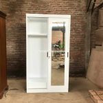 Furniture Jepara Model Almari Baju Minimalis Finishing Duco 2 Pintu YMJ-LMP 31 - Image 2