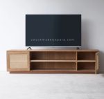 Model Bufet TV Terbaru Kombinasi Kayu x Rotan YMJ-BFTV 49