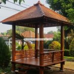 Furniture Outdoor Mebel Taman Gazebo Kayu Jati Kayu Glugu Kayu Kelapa YMJ-GZB 02