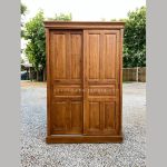 Lemari Pakaian Minimalis Kayu Jati 2 Pintu Sliding YMJ-LMP 42