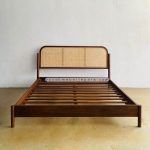 Harga Tempat Tidur Bahan Kayu Jati Kombinasi Rotan YMJ-TTD 51