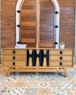 Bufet Mebel Jepara Minimalis / Meja TV Bergaya Retro Custom YMJ-BFTV 86 - Image 2