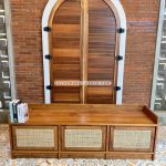 Bufet Meja TV Kayu Jati Kombinasi Rotan Model Minimalis YMJ-BFTV 90