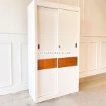 Furniture Jepara Model Almari Baju Minimalis Finishing Duco 2 Pintu YMJ-LMP 43
