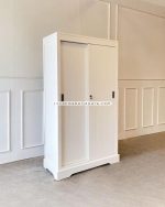 Furniture Jepara Model Almari Baju Minimalis Finishing Duco 2 Pintu YMJ-LMP 44