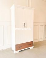 Furniture Jepara Model Almari Baju Minimalis Finishing Duco 2 Pintu YMJ-LMP 45