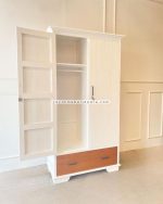 Furniture Jepara Model Almari Baju Minimalis Finishing Duco 2 Pintu YMJ-LMP 45 - Image 3