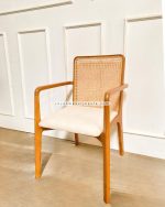 Set Meja Makan Minimalis 4 Kursi Kayu Jati Kombinasi Rotan YMJ-SKM 105 - Image 2