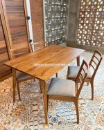 Set Meja Makan Minimalis 4 Kursi Kayu Jati YMJ-SKM 104
