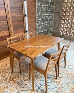 Set Meja Makan Minimalis 4 Kursi Kayu Jati YMJ-SKM 104 - Image 3