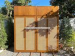 2 Unit Lemari Baju Almari Pakaian Custom Kayu Jati Kombinasi Rotan YMJ-LMP 47 - Image 2
