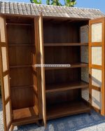 2 Unit Lemari Baju Almari Pakaian Custom Kayu Jati Kombinasi Rotan YMJ-LMP 48 - Image 3