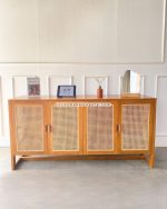 Buffet Retro Minimalis Kayu Jati Kombinasi Rotan YMJ-BFT 65