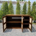 Buffet Minimalis Kayu Jati Kombinasi Rotan YMJ-BFT 66 - Image 2