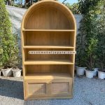 Custom Furniture Design Rak Buku Minimalis Kayu Jati Kombinasi Rotan YMJ-RBK 09