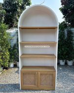 Custom Furniture Design Rak Buku Minimalis Kayu Jati Kombinasi Rotan YMJ-RBK 10