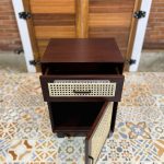 Nakas Kayu Jati Model Minimalis Kombinasi Rotan YMJ-NKS 06