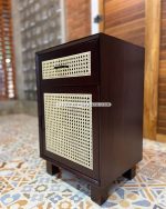 Nakas Kayu Jati Model Minimalis Kombinasi Rotan YMJ-NKS 06 - Image 6