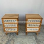 Nakas Minimalis Kayu Jati Kombinasi Rotan YMJ-NKS 09 - Image 2