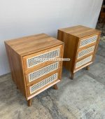 Nakas Minimalis Kayu Jati Kombinasi Rotan YMJ-NKS 09 - Image 3