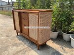 Harga Buffet Retro Minimalis Kayu Jati Kombinasi Rotan YMJ-BFT 72 - Image 3