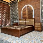 Harga Satu Set Tempat Tidur Minimalis Plus 2 Nakas Kayu Jati Kombinasi Rotan YMJ-TTD 58