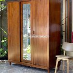 Lemari Baju Kaca Custom Jati 3 Pintu Sliding YMJ-LMP 53 - Image 3