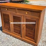 Rak Sepatu Kayu Jati Model Minimalis YMJ-RKSP 07