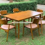 Set Meja Makan Minimalis 6 Kursi Kayu Jati YMJ-SKM 108