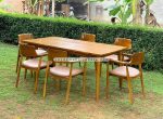 Set Meja Makan Minimalis 6 Kursi Kayu Jati YMJ-SKM 108 - Image 2
