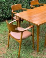 Set Meja Makan Minimalis 6 Kursi Kayu Jati YMJ-SKM 108 - Image 3