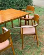 Set Meja Makan Minimalis 6 Kursi Kayu Jati YMJ-SKM 108 - Image 4