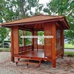 Model Gazebo Kayu Jati Kayu Glugu Kayu Kelapa YMJ-GZB 09